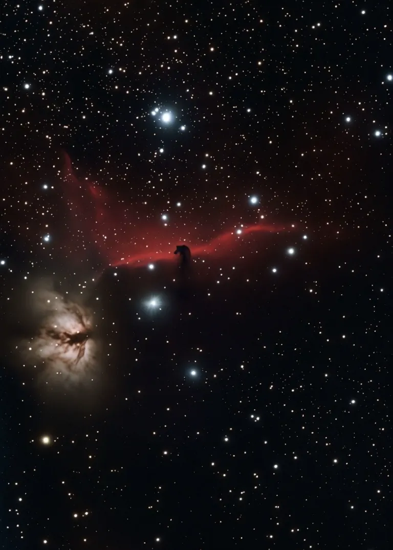 星云与暗色剪影的夜空